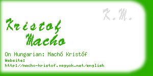 kristof macho business card